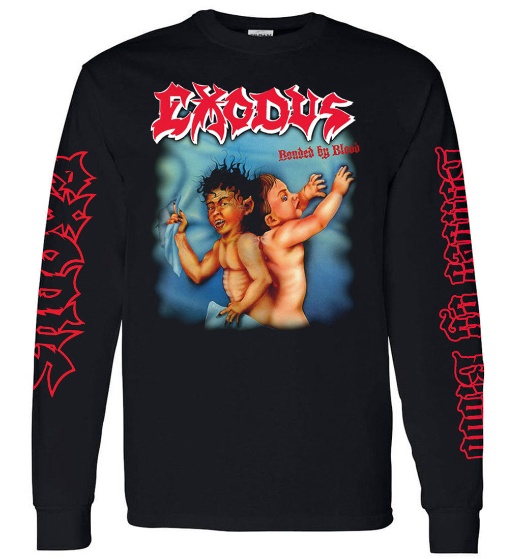 Camiseta De Algodón Exodus Band - Diseño Bonded By Blood, Corte Clásico, Talla única, Color Negro