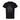 Black t-shirt with a graphic design on a white background