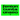 Green flag with black text and symbol on a white background