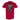 Red t-shirt with black and white graphic design on the back featuring skulls and wings.