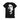 Black t-shirt with a graphic of a bald person with an open mouth on a white background