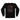 Black long-sleeve shirt with a graphic design and text on a white background