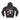 Black hoodie with an anime-style illustration on the back against a white background