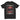Black t-shirt with a graphic design of skeletons around a campfire under a red moon.
