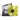 Yellow vinyl record with black label and sleeve on a white background
